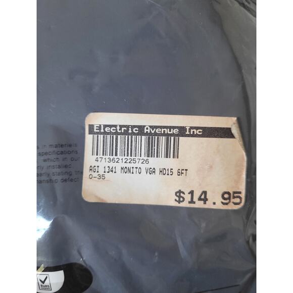 Agiler 1341 Monito‎ VGA HD15 6 ft Cable #4 - Picture 3 of 3
